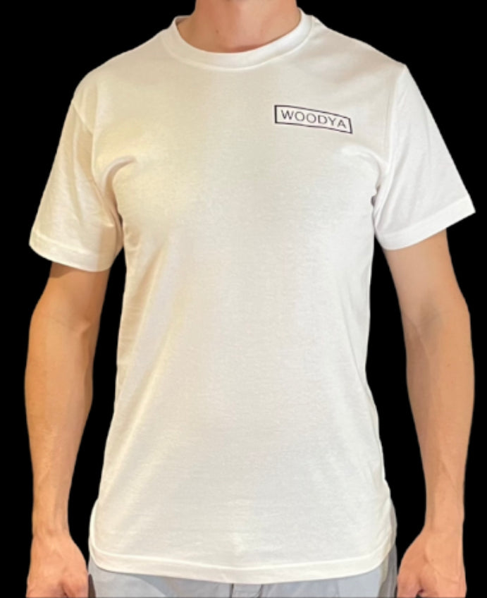 WHITE WOODYA BOXED LOGO T-SHIRT