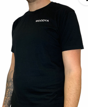 Load image into Gallery viewer, BLACK WOODYA T-SHIRT SHOULDER LOGO
