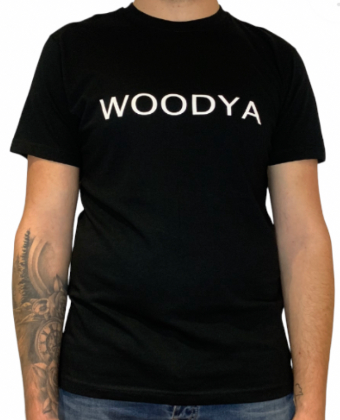 BLACK WOODYA T-SHIRT LARGE LOGO